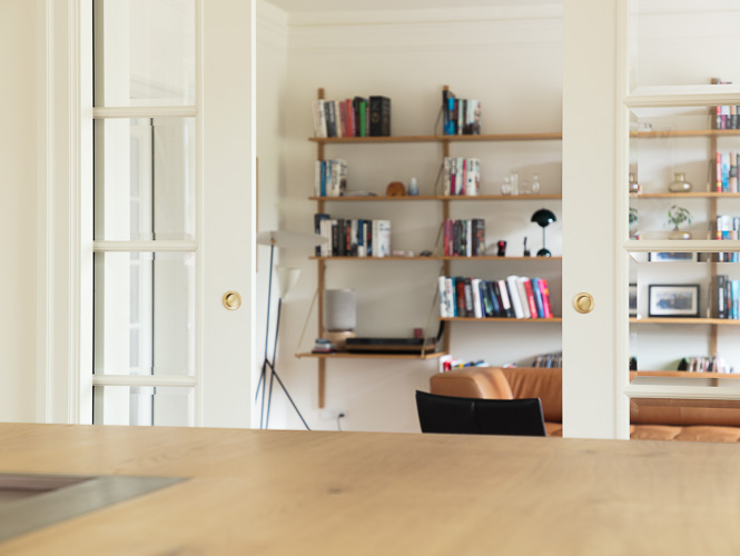 French doors as sliding doors in a classic villa