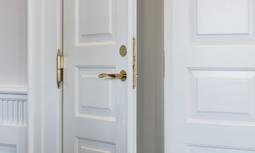 Classic French doors with brass details