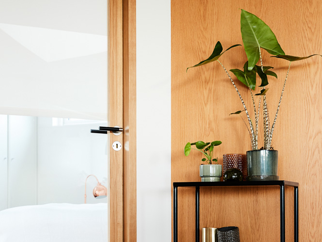 Oak door as a glass door